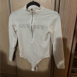 Guess White Long Sleeve Bodysuit